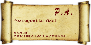 Pozsegovits Axel névjegykártya